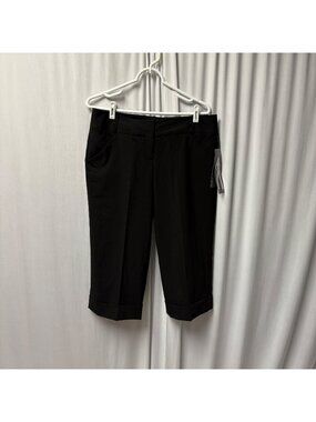 Larry Levine Modern Fit Stretch Black Capri Womens Size 10 Pants NEW